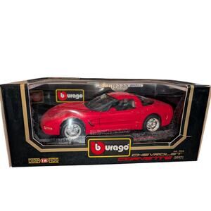 Vtg Bburago 1:18 Scale 1997 Red Chevrolet Corvette Diamonds Diecast Metal Car